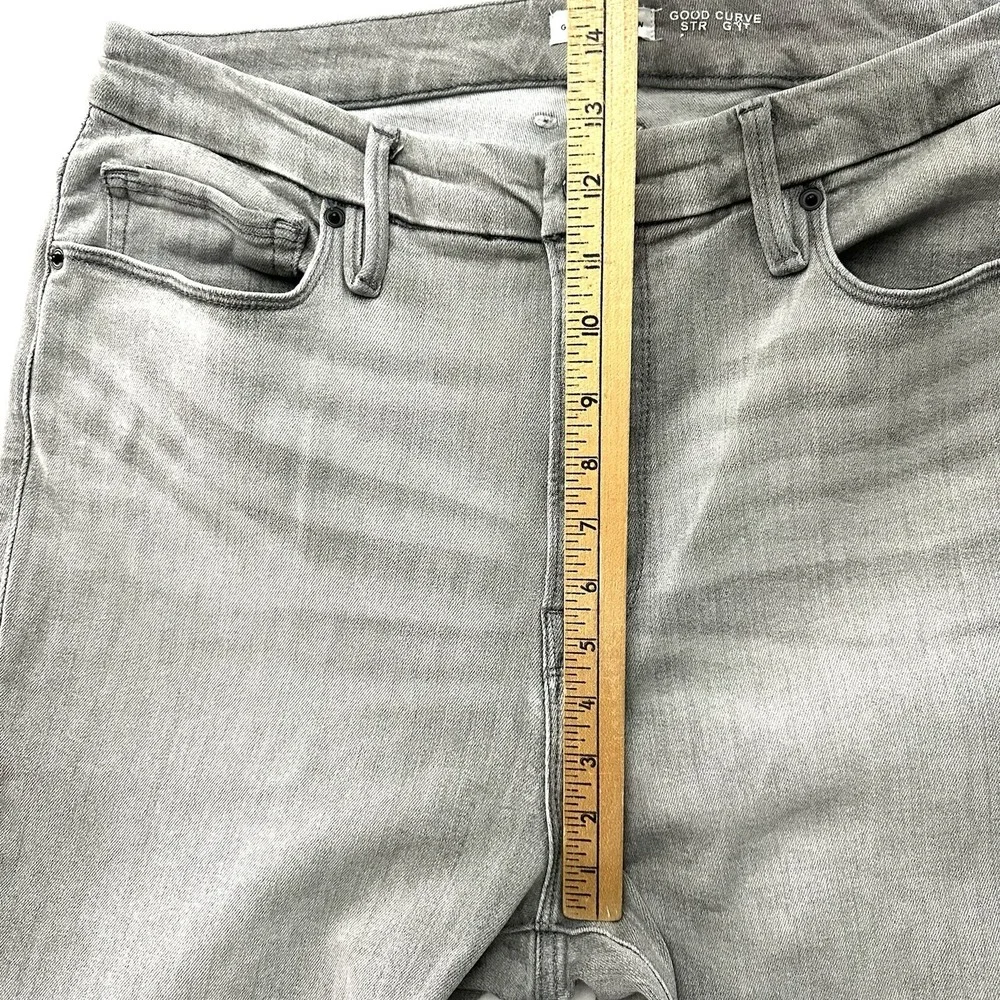 Good American US 16 Good Curve‎ Straight Jeans Black336 Gray GCST014BT
